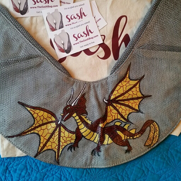 Dragon Handpainted Sash Bag - Picture 6 of 6